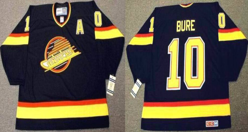 2019 Men Vancouver Canucks 10 Bure Black CCM NHL jerseys